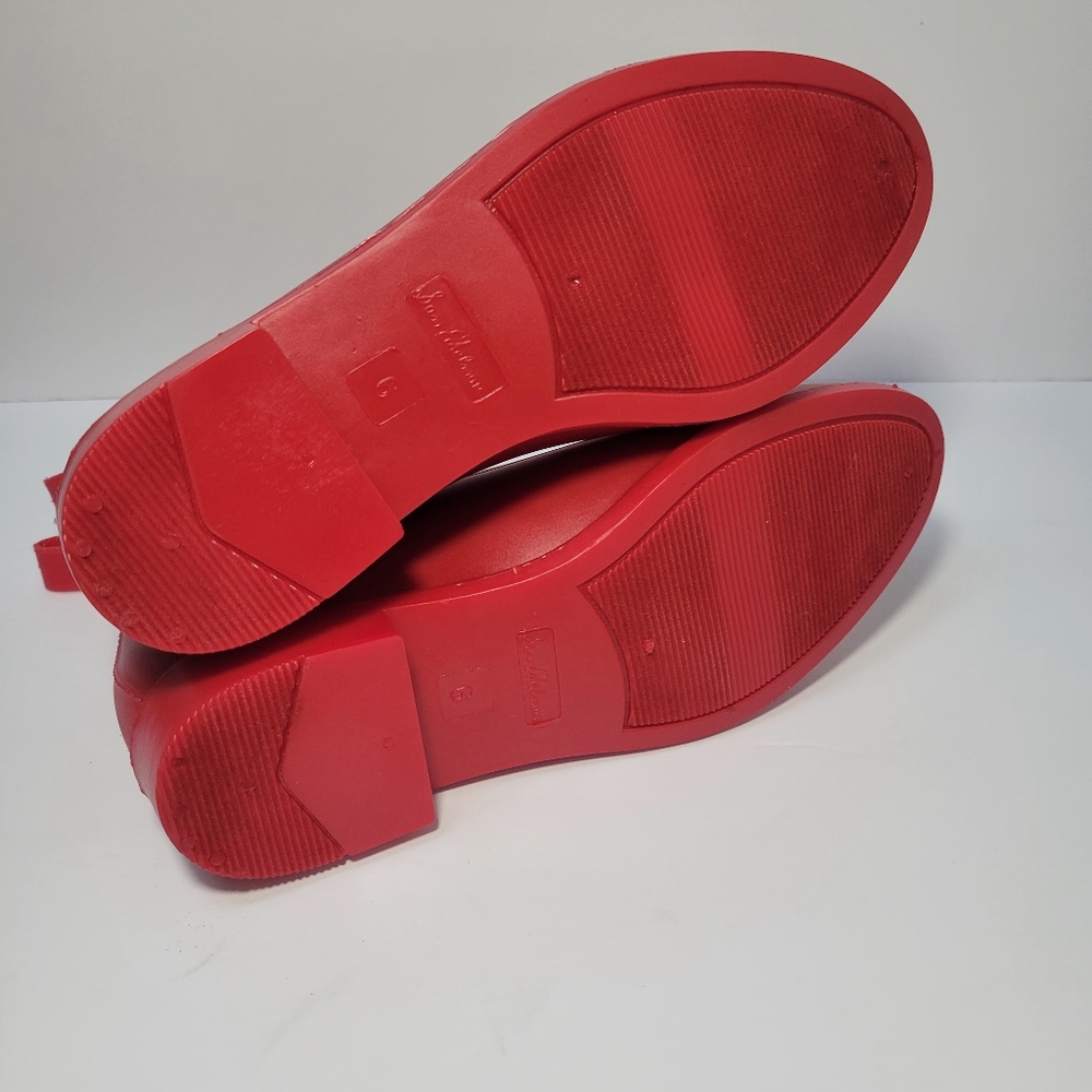 New Women's Size 6 Sam Edelman Red Rain Boots - Picture 9 of 11